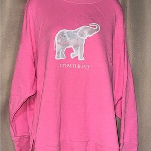 Crown & Ivy Vibrant Pink Elephant Top